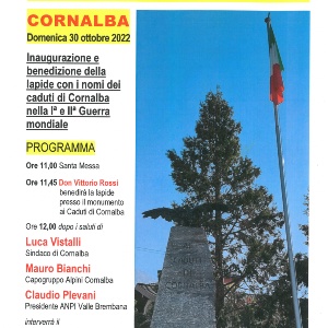INAUGURAZIONE E BENEDIZIONE LAPIDE CADUTI-DOMENICA 30 OTTOBRE 2022