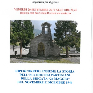 VENERDI 20 SETTEMBRE 2019 SERATA STORICO CULTURALE