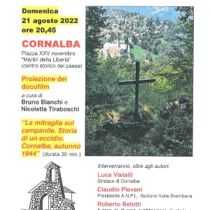 PROIEZIONE DOCUFILM "LA MITRAGLIA SUL CAMPANILE. STORIA DI UN ECCIDIO. CORNALBA, AUTUNNO 1944"