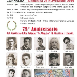 COMMEMORAZIONE PARTIGIANI - DOMENICA 24 NOVEMBRE 2019