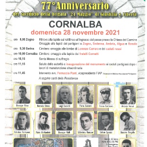 COMMEMORAZIONE PARTIGIANI - DOMENICA 28 NOVEMBRE 2021